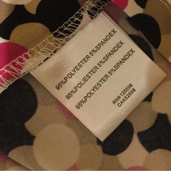 Ellen Tracy Blouse Size Small Pink Brown Ivory Polka Dot - Picture 11 of 12